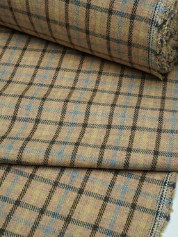Шерсть пальтово-костюмная Твид Клетка цв.песочный, ш.1.5м, шерсть-20%, п/э-80%, 340гр/м.кв - Купава фото 12