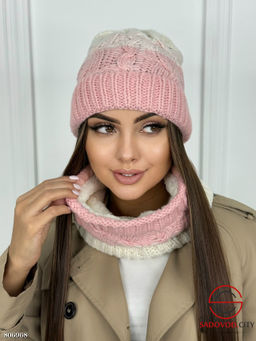 шапка 2в1 женская с флисом внутри - Bruno фото 3