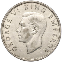 Монета 1/2 кроны 1937 года Новая Зеландия