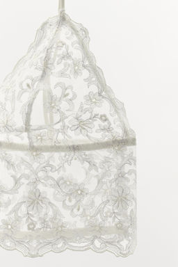 EMBROIDERED LACE BANDEAU BRALETTE - Zara фото 5