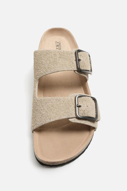 DOUBLE BUCKLE LEATHER SANDALS - Zara фото 5
