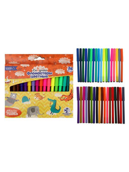 Фломастеры 36 цветов, вентилируемый колпачок, в картонной коробке - Calligrata фото 2