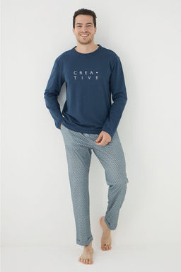 TRENDYOL MAN Petrol Orme Pijama Tak?m? TMNAW25PT00067 - Trendyolmilla фото 2