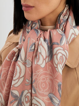 Большой, мягкий, тонкий и очень нежный двусторонний палантин с рисунком. - Tantino фото 17