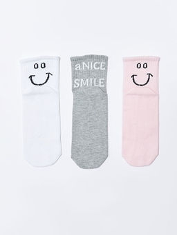 Bask?l? Kad?n Soket ?orap 3l?