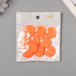 Цена за 10 шт. Бусины для творчества акрил «Плоский мятый круг», оранжевый 2.5×2.5×0.6 см