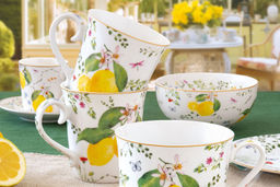 Кружка, 275 мл, фарфор P, белая, Цветы и лимоны, Fleurs et Citrons