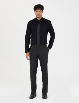 Siyah Slim Fit Uzun Kollu G_mlek