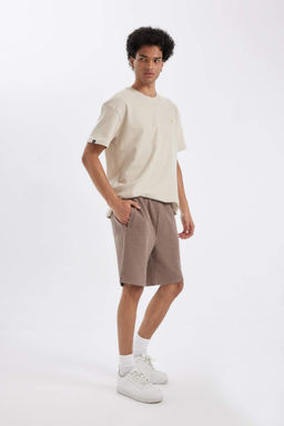 Regular Fit Selanik Kumas Cepli Bermuda Sort - Defacto фото 5