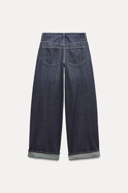 RELAXED FIT FOLD-UP LOW-RISE JEANS - Zara фото 18