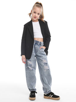 Джинсы-бананы для девочек - СИНЯЯ МОДА фото 6