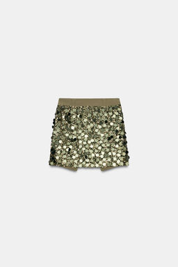 FALDA MINI LENTEJUELAS / Verde - Zara фото 7