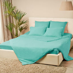 Простыня на резинке Купу-купу, 180х200х20 см, бирюза, трикотаж - Kupu-kupu фото 5