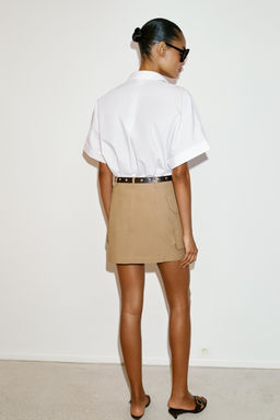 CAMISA MANGA CORTA POPEL?N / Blanco - Zara фото 7