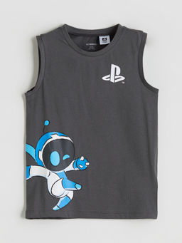 Bisiklet Yaka PlayStation Bask?l? Erkek ?ocuk Atlet