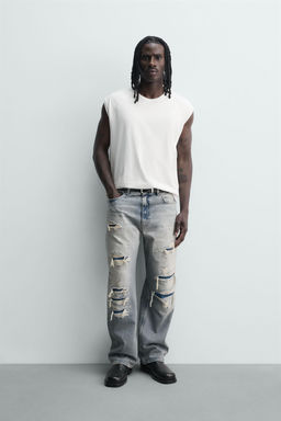 JEANS LOOSE FIT ROTOS / Azul claro