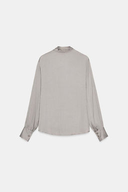 BLUSA ESCOTE LAZADA ZW COLLECTION / Gris perla - Zara фото 9
