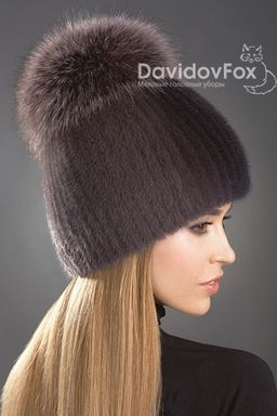 Шапка Лыжница норка кофе градэ