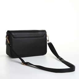 Сумка женская мессенджер на магните, 20×7×12 см, чёрная