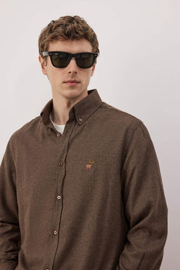 Lacivert Regular Erkek Flanel Nak?sl? Gomlek TMNAW26GO00010 - Trendyolmilla фото 13