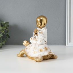 Фигурка полистоун «Маленький Будда на черепахе», 17×11×17 см