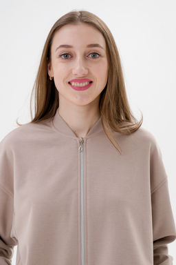 Бомбер из коттон фита какао - Амадэль фото 12