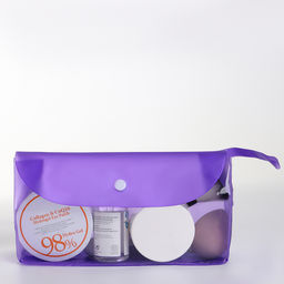 Цена за 2 шт. Косметичка на кнопке для бассейна, с ручкой, фиолетовая/прозрачная - Simaland фото 2