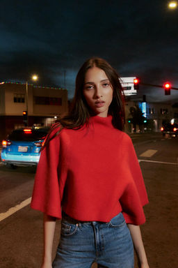 JERSEY PUNTO MANGA ANCHA / Rojo