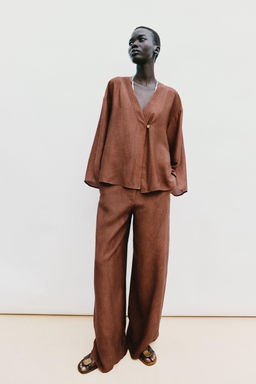 CHAQUETA CRUZADA / teja oscuro