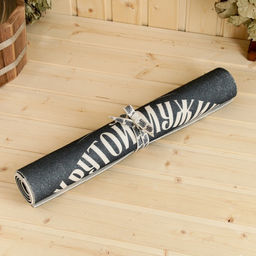 Коврик - лежак для бани и сауны с принтом Крутой мужик, самый лучший на свете, 150?50 см, полиэфир 70%, шерсть 30%, Банная забава