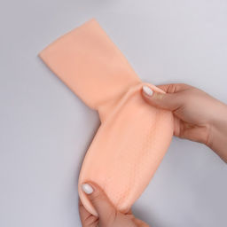 Носочки для педикюра, высокие, силиконовые, универсальный размер, 21×19 см, бежевые