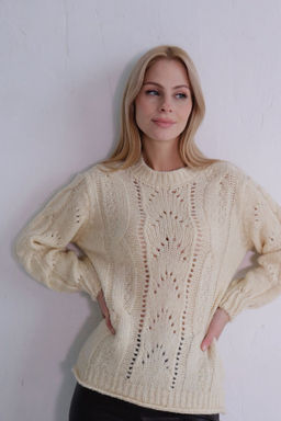 10508 Джемпер с ажуром слоновая кость - Martichelli фото 19