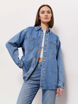 Рубашка из денима с карманами B2681/carnia - Emka фото 6