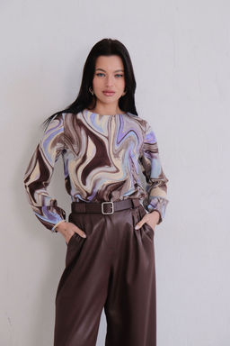 Блуза прямого силуэта с вырезом лодочка - Martichelli фото 59