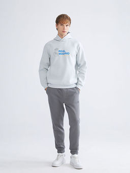 Uzun Kollu Real Madrid Bask?l? Erkek Hoodie