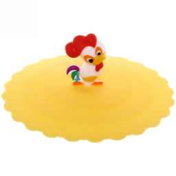 Цена за 4 шт. Крышка силиконовая для кружки 10см "Петушок"