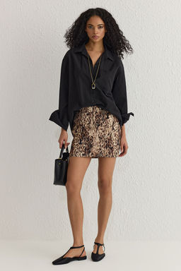 TRENDYOLMILLA Cok Renkli Cicek Desenli Mini Boy Dokuma Etek TWOSS22ET0326