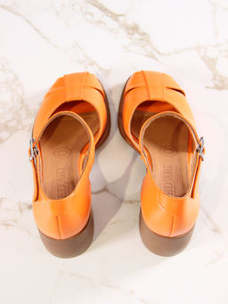 Босоножки 5033.23663bе.Оранжевый+коричневый