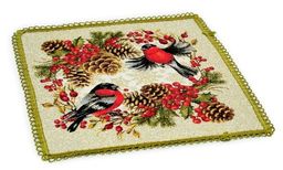Снегири - гобеленовая салфетка 35х70 см