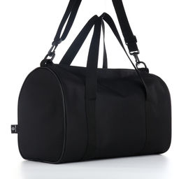 Сумка спортивная на молнии TEXTURA, с подкладкой, с длинным ремнём, маленький размер, чёрная