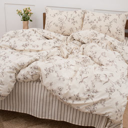 КПБ Чистый хлопок 1,5 спальный, наволочки 50х70, поплин, 100% хлопок, Гербариум ВБ Пододеяльник 146х215 с прорезью, простыня классическая 150х215 подшита с 4-х сторон, наволочки 50х70 с клапаном - 2 шт. - Традиция фото 49