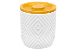 Банка д/сыпучих продуктов 450 мл 9,5*9,5*10,5 см + бамбук. крышка с силик. упл.