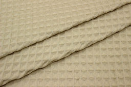 Вафельное премиум-полотно Бохо цв.бежево-желтый, ш.1.5м, хлопок-100%, 240гр/м.кв - Купава фото 3