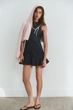 VESTIDO DENIM TRF VOLANTE / ?ndigo oscuro