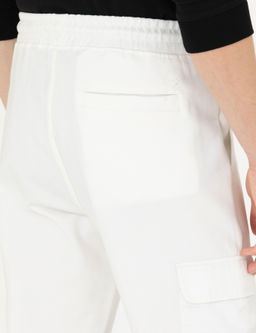 Beyaz Jogger Fit Kargo Cepli E_ofman Alt_