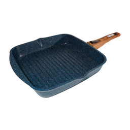 Сковорода-гриль квадр. 28*28 см Гранит со съемной ручкой АП "Premium" (blue) арт. 068903 /МЕЧТА/