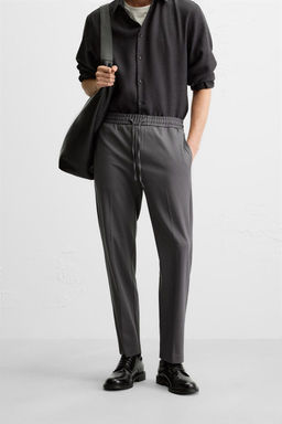 COMFORT FIT JOGGER WAIST TROUSERS - Zara фото 11
