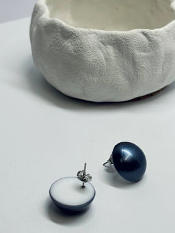 Серьги Пуговки (гвоздики) PW0099 сирень-глянец - Mini maxi фото 9