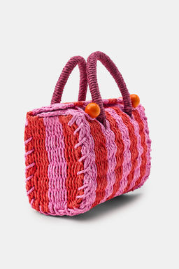 BOLSO COFRE RAYAS / Rosa - Zara фото 3