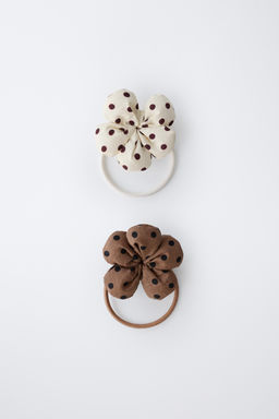 TWO-PACK OF POLKA DOT FLORAL SCRUNCHIES - Zara фото 4
